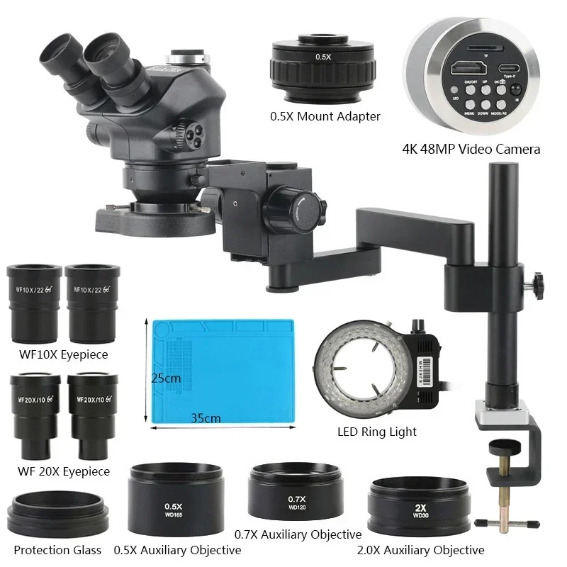 Stereo Trinocular Microscope Pcb - Промышленный стереомикроскоп с 3.5X-200X зумом, тринокулярной