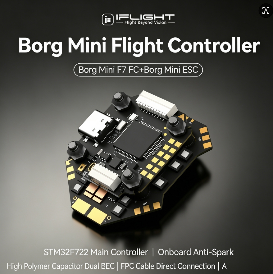 Fpv Flight Controller F7 Stack 60A - Полетный контроллер iFlight Borg F7 Mini