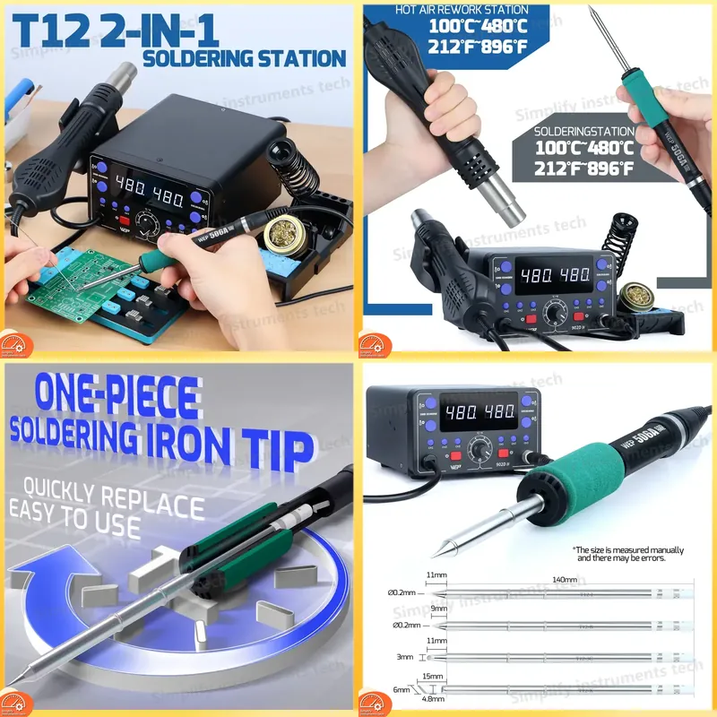 Паяльная станция 775 Вт 2-в-1  – обзор и цена Hot Air Rework Station T12
