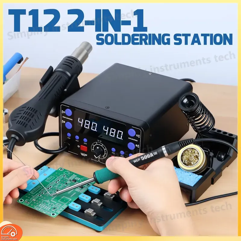 Паяльная станция 775 Вт 2-в-1  – обзор и цена Hot Air Rework Station T12