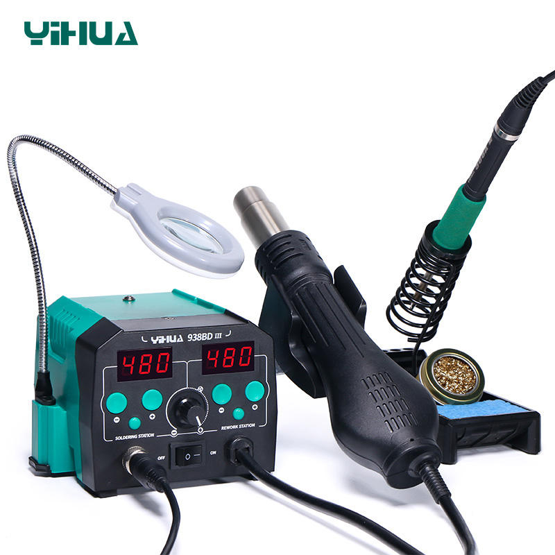 YIHUA 938BD-III 775W 2 в 1 пая – обзор и цена Hot Air Rework Station T12