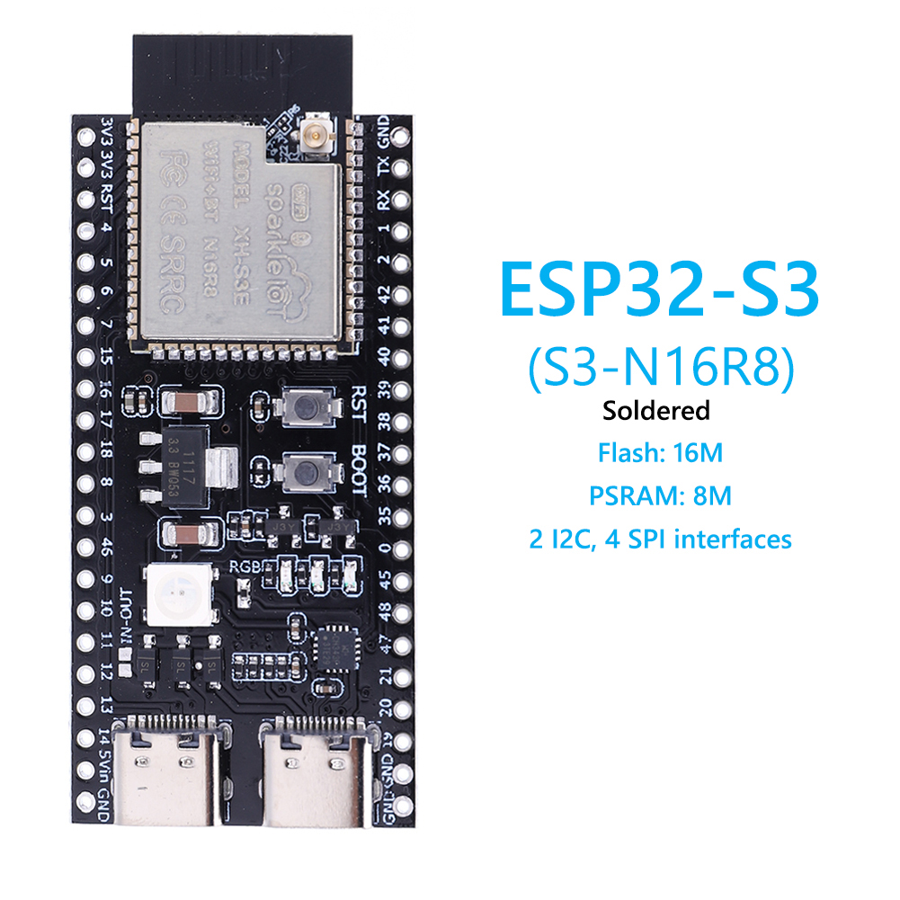 ESP32 S3 N16R8 N8R2 Двойная ма – обзор и цена Esp32 S3 Development Board Lot
