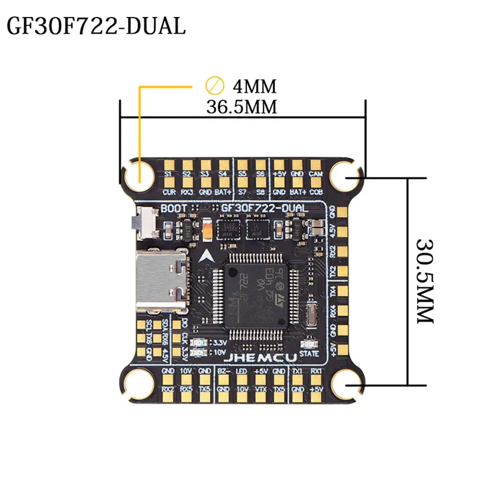 Полетный контроллер UniFlyJHEM – обзор и цена Fpv Flight Controller F7 Stack 60A